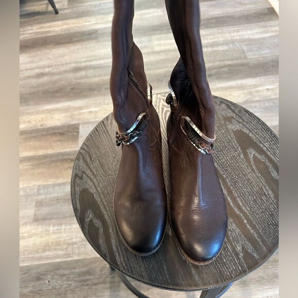 OTBT Trout Creek leather riding boots brown zip up size 8 - Picture 4 of 6